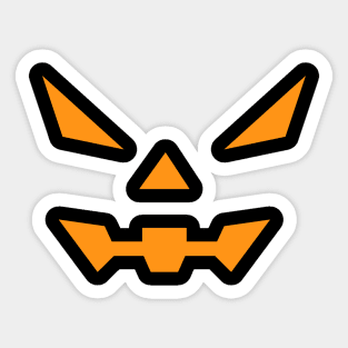 Vampire Halloween Pumpkin Face on Black Background Sticker